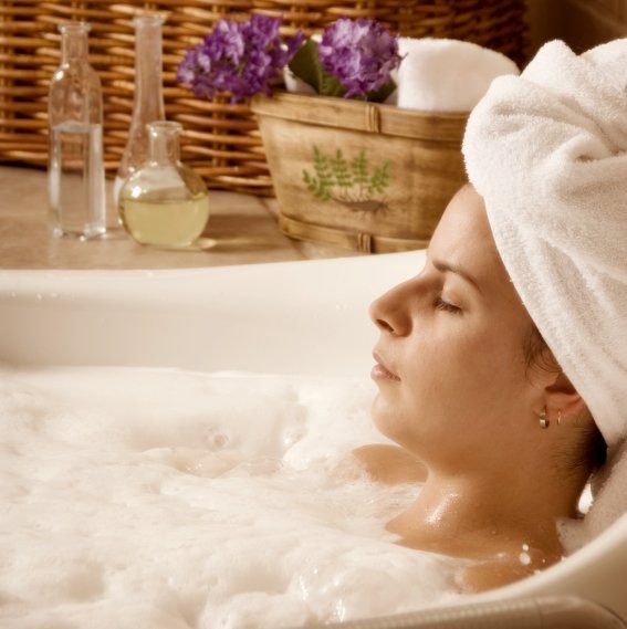Banho com sais de banho