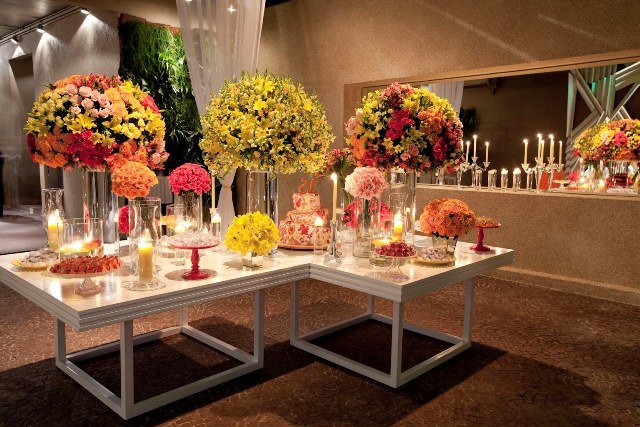 Decoração mix de flores