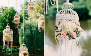 Arranjos de Flores para Mesa em gaiola