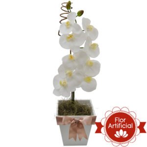 Deslumbrante Orquídea Branca Artificial