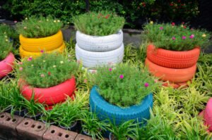 Como fazer jardim reciclável com pneus
