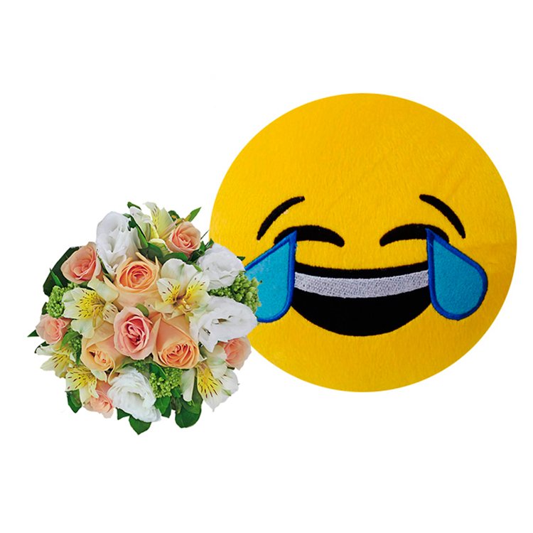 Mix de Flores & Emoji Chorando de Rir
