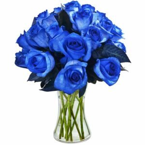 Luxosas 24 Rosas Azuis
