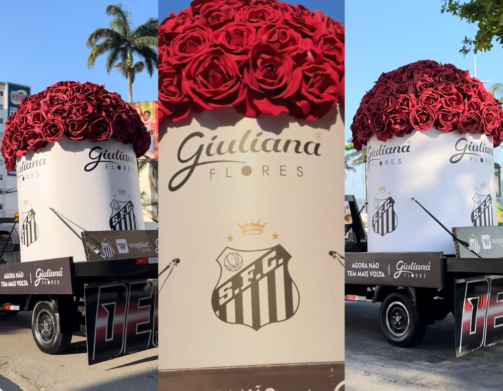 Giuliana Flores e Santos Futebol Clube se unem em ação inesquecível que floriu Santos e encantou o CT Rei Pelé